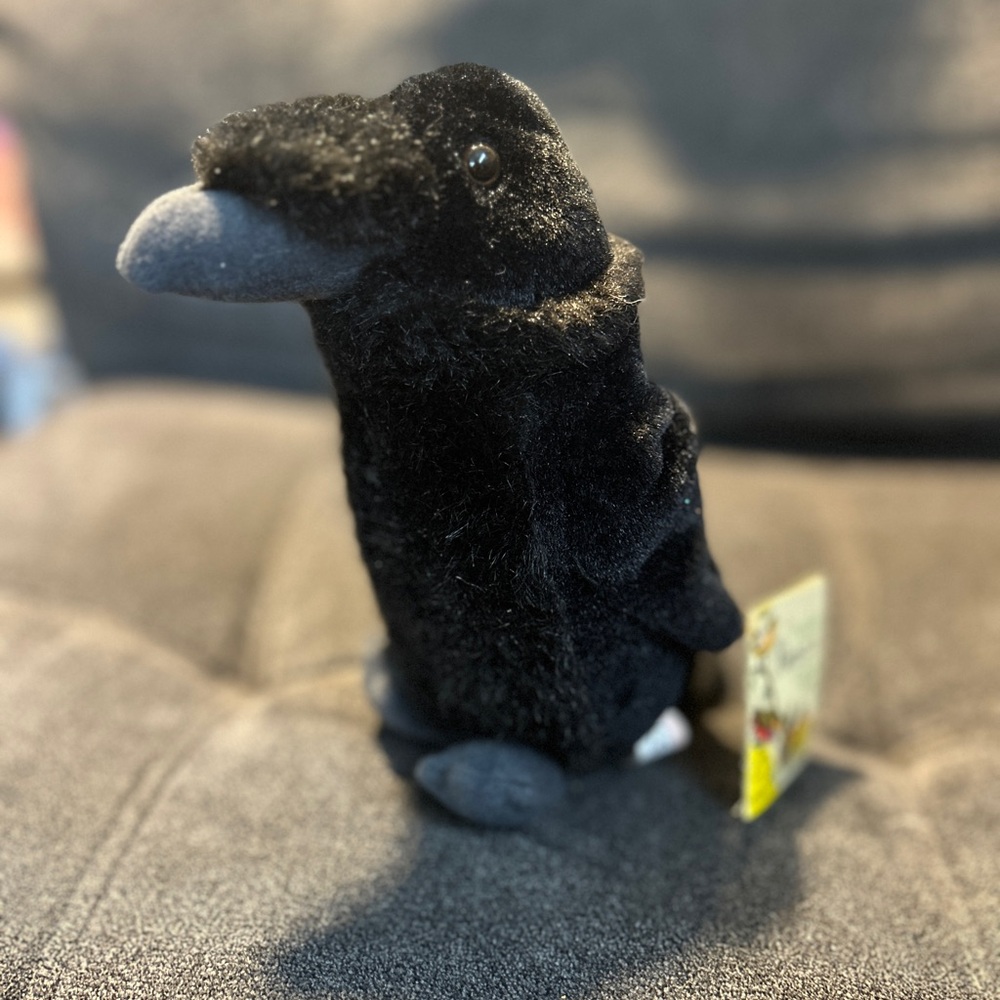Wild Republic Audubon - Common Raven Bird Plush - Soundbox Works W/tag 7" Tall